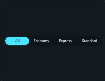 Segmented control. One joined row of pills that switches a single value, Region, Channel, Status, with an optional All segment and a sliding accent indicator.